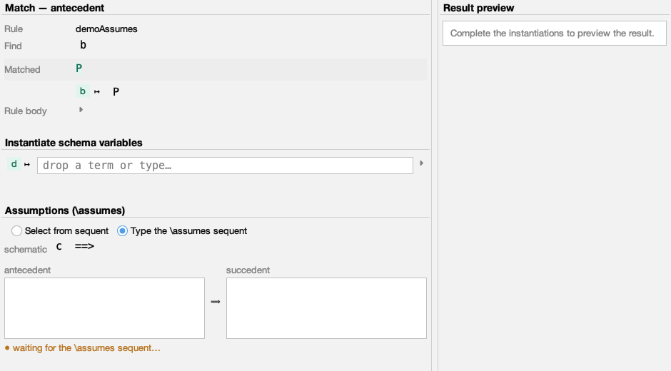 Typing the whole assumes sequent