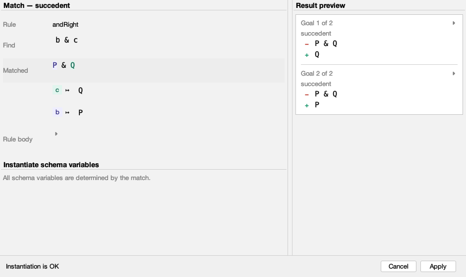 The match overview and the live result preview