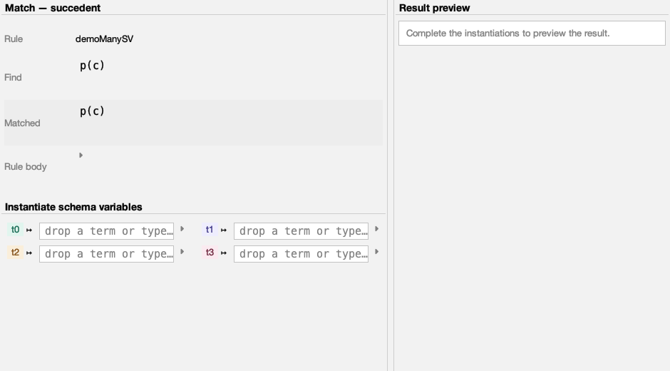 Schema-variable fields in two columns